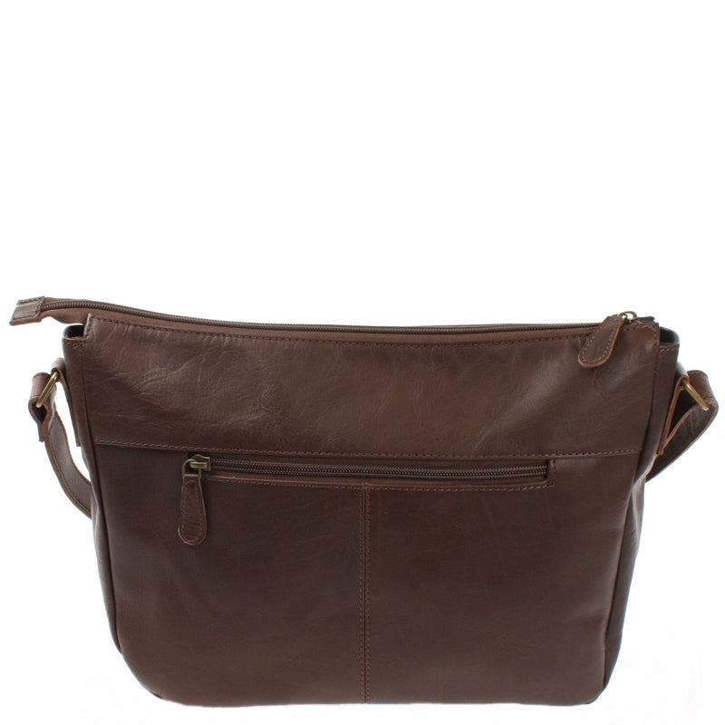 Leconi Umhängetasche Ledertasche Damen Herren Schultertasche Leder dunkelbraun LE0067 Tägliche Deals