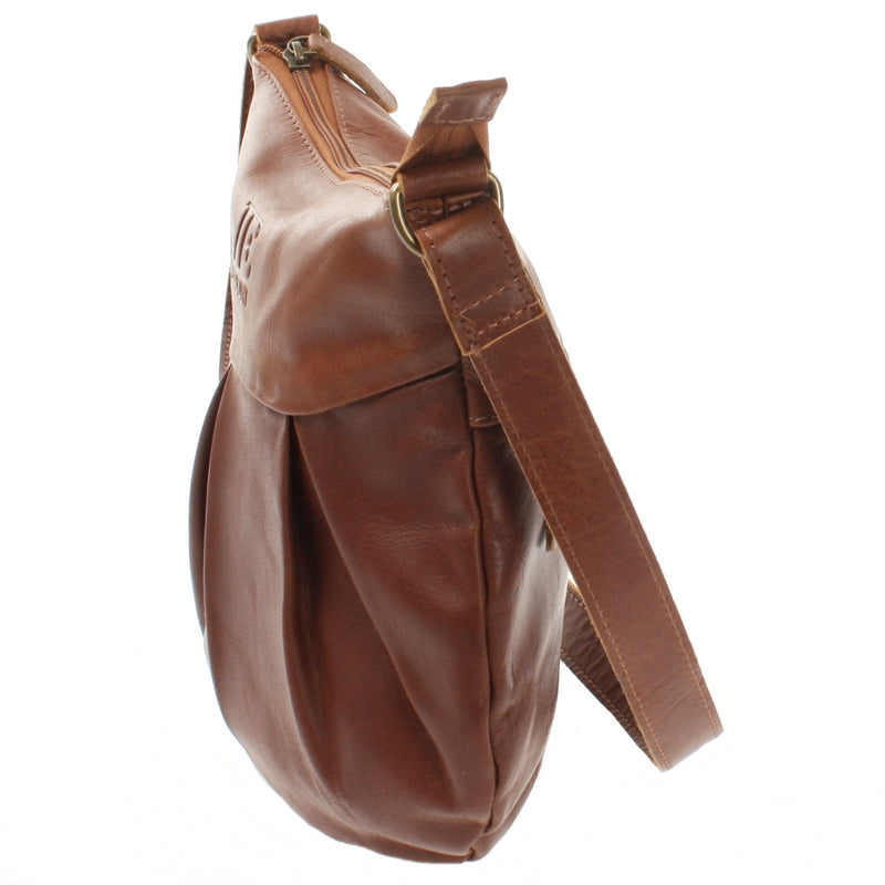Leconi kleine Umhängetasche Ledertasche Damentasche Schultertasche Leder braun LE0070 Riesige Ersparnisse