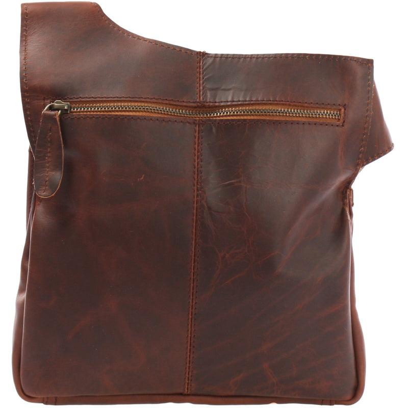 Leconi Umhängetasche Schultertasche Crossbag Damen Herren Leder braun LE3015 Wochenangebot