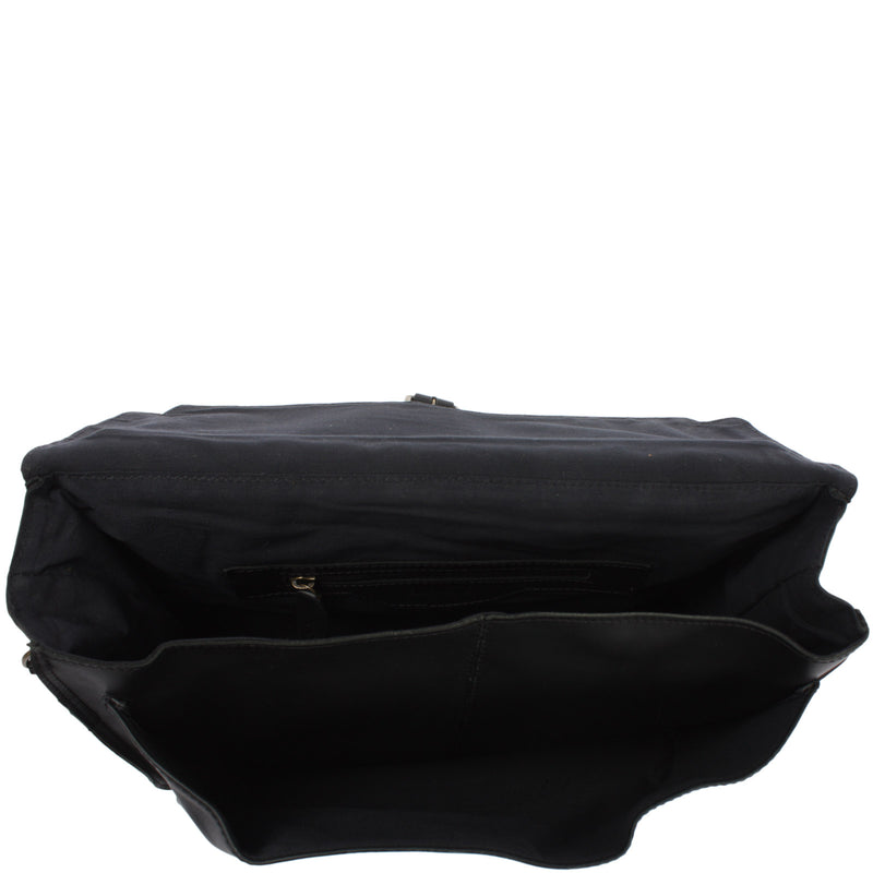 Leconi Aktentasche Businesstasche Messenger Bag Vintage Leder schwarz LE3008 Begrenzte Freigabe