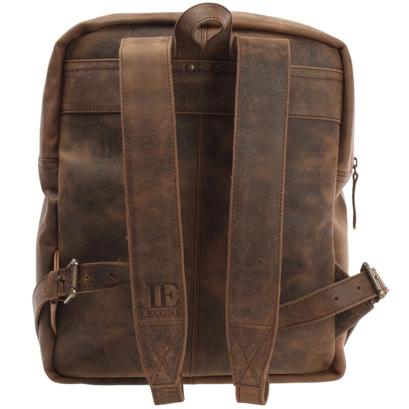 Leconi Rucksack Freizeitrucksack Lederrucksack Leder schlamm LE1018 Letzte 2 Tage