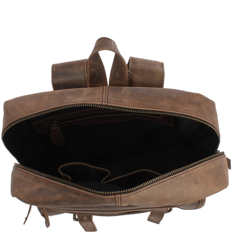 Leconi Rucksack Freizeitrucksack Lederrucksack Leder schlamm LE1018 Letzte 2 Tage