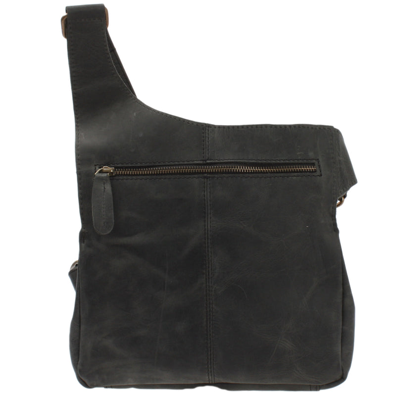Leconi Umhängetasche Schultertasche Crossbag Damen Herren Leder grau LE3015 Bis zu 60% Rabatt