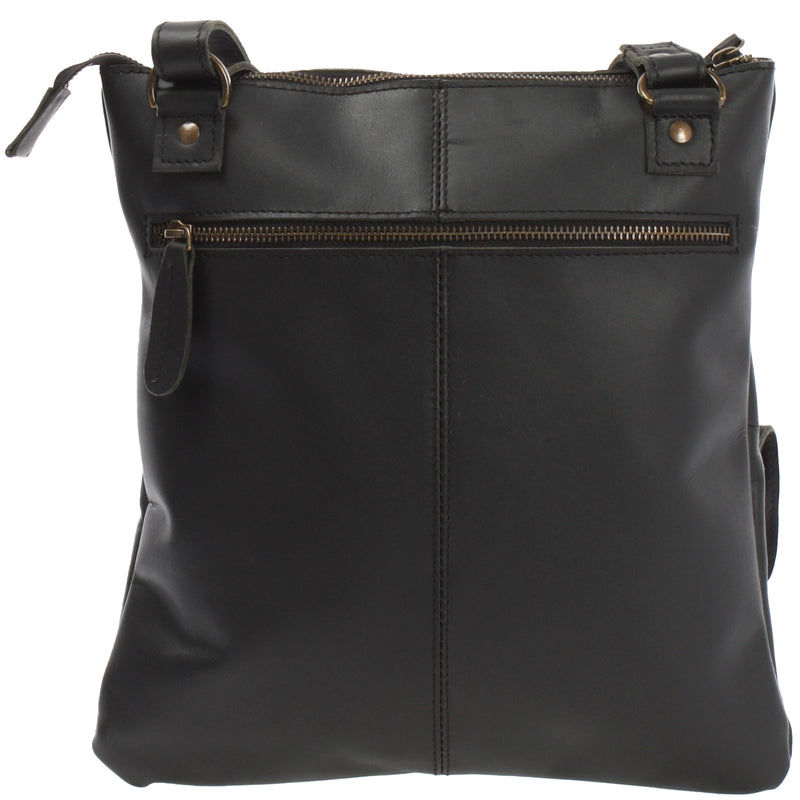 Leconi Umhängetasche Schultertasche Damen Herren Used Look Leder schwarz LE3011 Bis zu 65% Rabatt