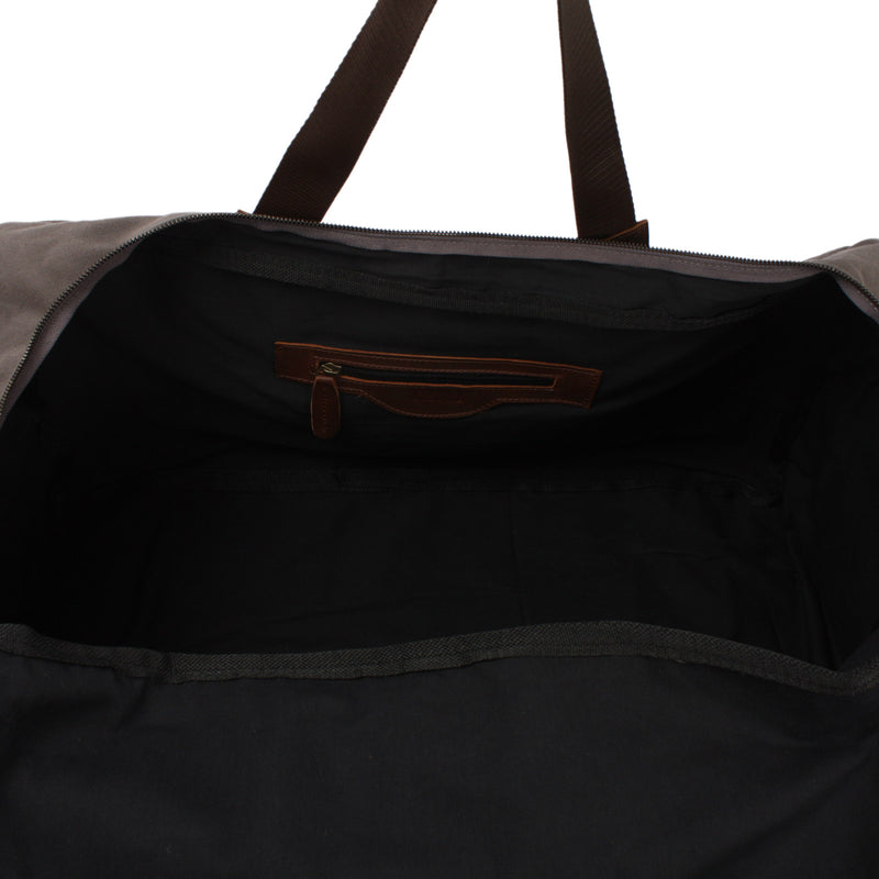 Leconi großer Weekender Reisetasche Sporttasche Damen Herren Leder Canvas grau LE2019 Bis zu 55% Rabatt