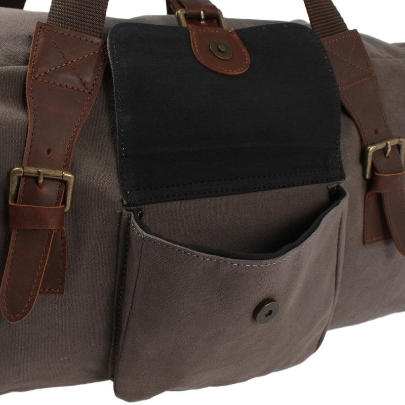 Leconi großer Weekender Reisetasche Sporttasche Damen Herren Leder Canvas grau LE2019 Bis zu 55% Rabatt