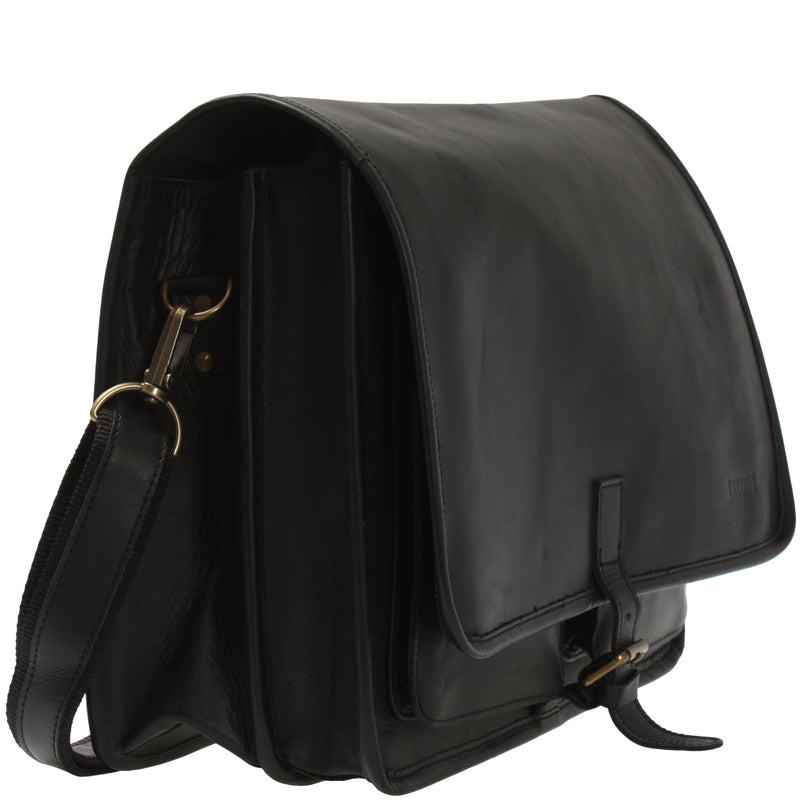 Leconi Aktentasche große Businesstasche Collegetasche Damen Herren Leder schwarz LE3014 Discount Store für neue Produkte