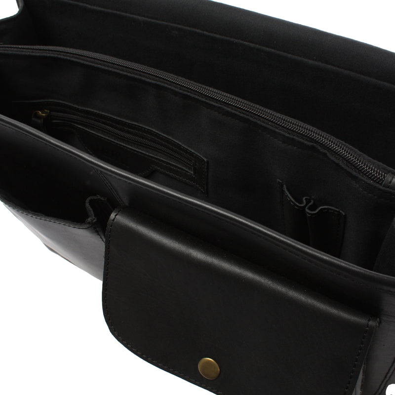 Leconi Aktentasche große Businesstasche Collegetasche Damen Herren Leder schwarz LE3014 Discount Store für neue Produkte