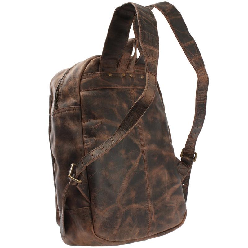 Leconi Rucksack Lederrucksack Freizeitrucksack Damen Herren Leder schlamm LE1017 Riesige Rabatte