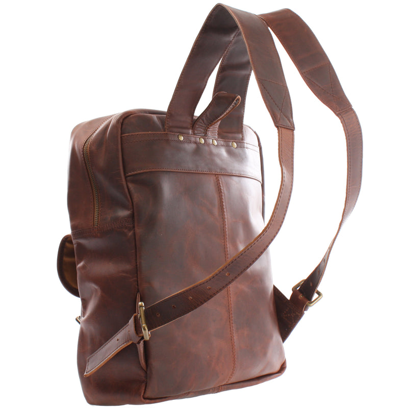Leconi Lederrucksack Freizeitrucksack Wanderrucksack Leder braun LE1018 50% Rabatt mit kostenlosem Versand