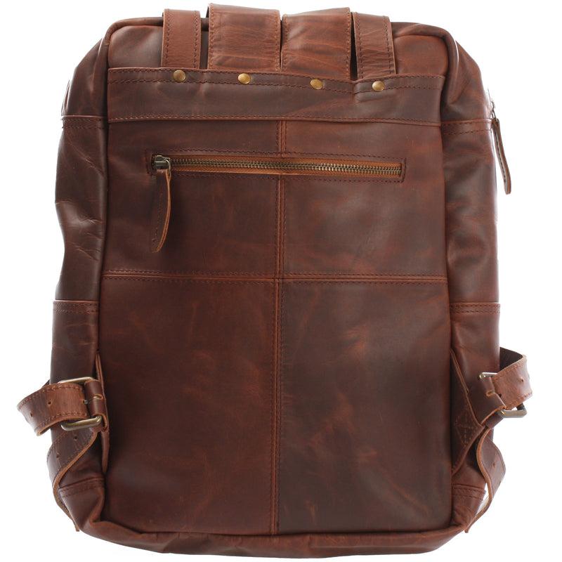 Leconi Lederrucksack Freizeitrucksack Damen Herren DIN A4 Leder braun LE1019 Clearance-Verkauf