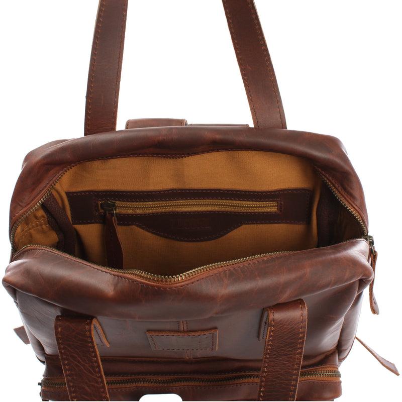 Leconi Lederrucksack Freizeitrucksack Damen Herren DIN A4 Leder braun LE1019 Clearance-Verkauf