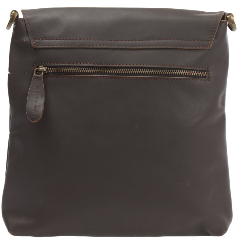 Leconi Umhängetasche Ledertasche Schultertasche Leder dunkelbraun LE3027 Black Friday Preise