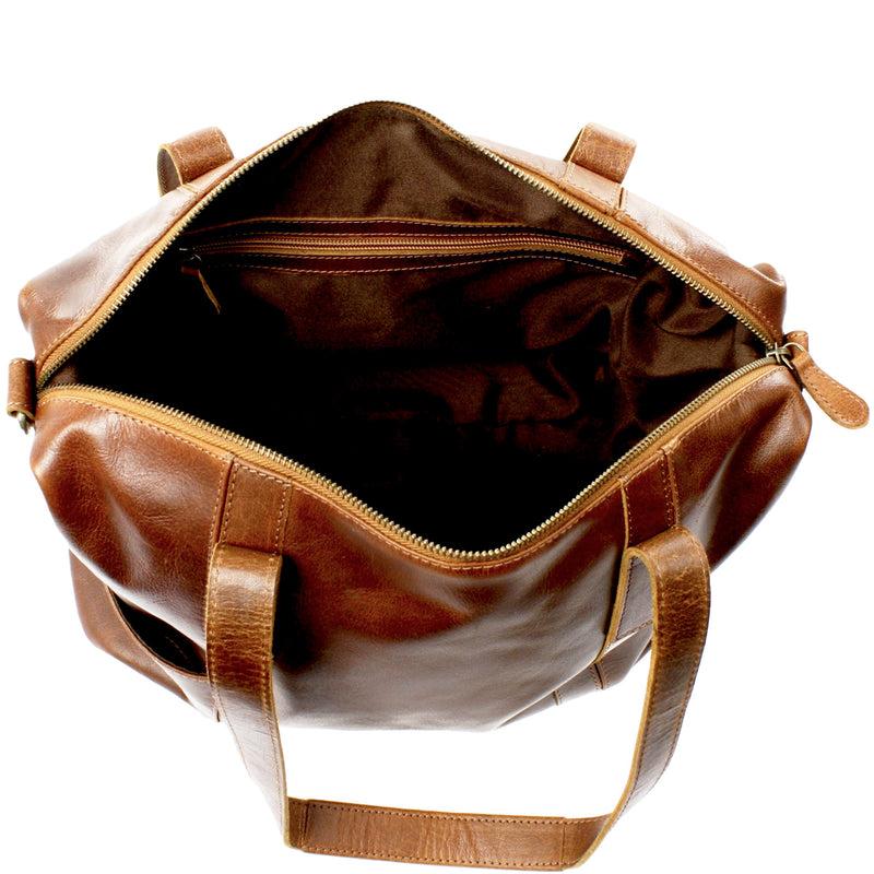 Leconi Shopper Schultertasche Henkeltasche Damen Handtasche Leder braun LE0061 Rabatte dieses Monats