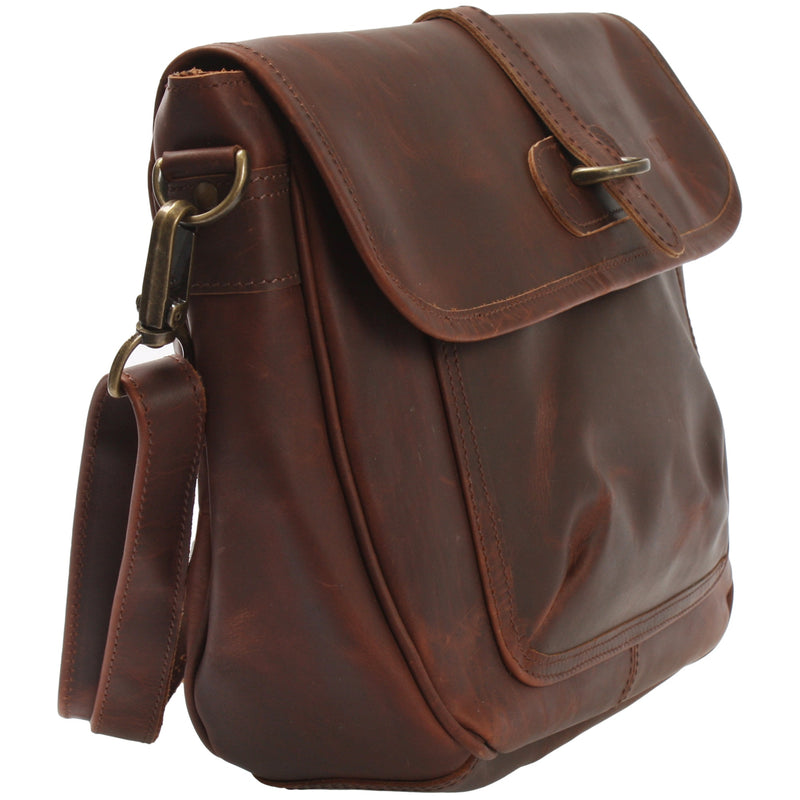 Leconi Umhängetasche Damen Schultertasche Damentasche Handtasche Leder braun LE3053 Outlet