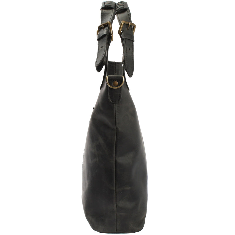 Leconi Umhängetasche Schultertasche Henkeltasche Damentasche Leder grau LE0054 Schlussverkauf