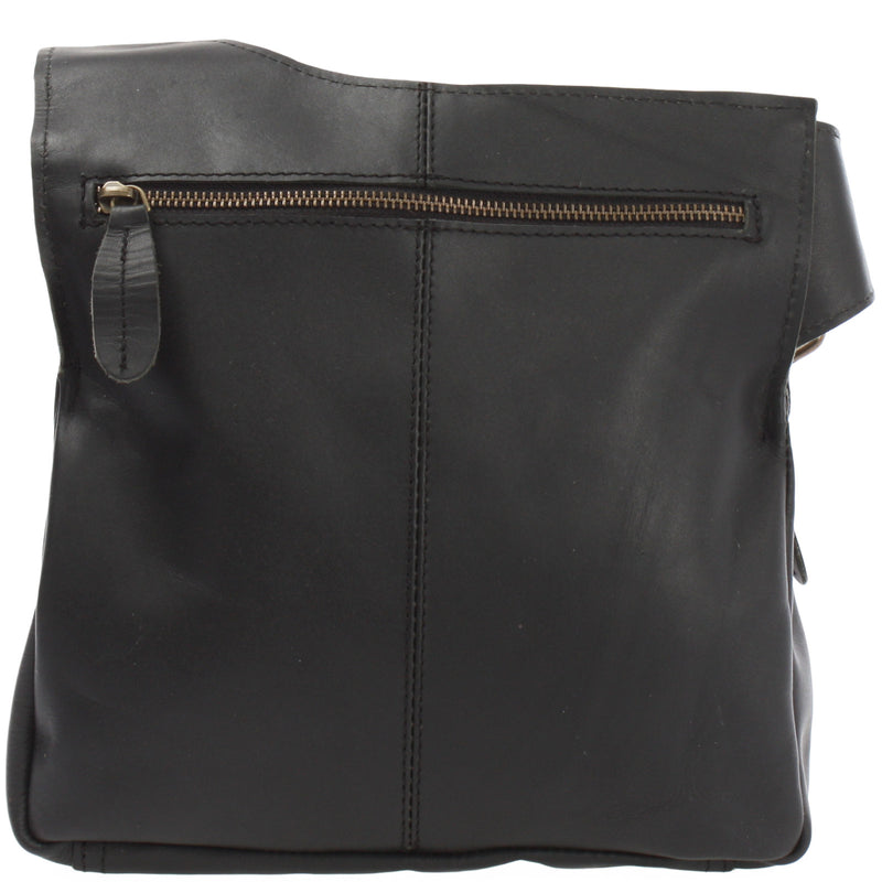 Leconi Umhängetasche Schultertasche Crossbag Damen Herren Leder schwarz LE3015 Kostenloser Versand