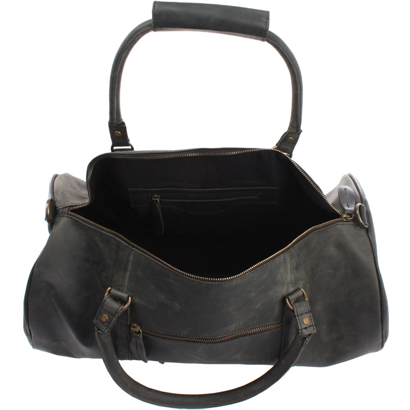 Leconi Weekender Reisetasche Sporttasche vintage Leder grau LE2004 Fabrik Onlineshop