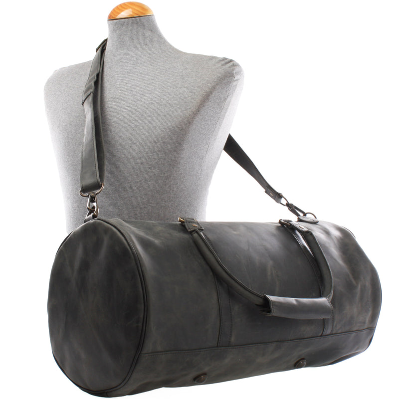 Leconi Weekender Reisetasche Sporttasche vintage Leder grau LE2004 Fabrik Onlineshop