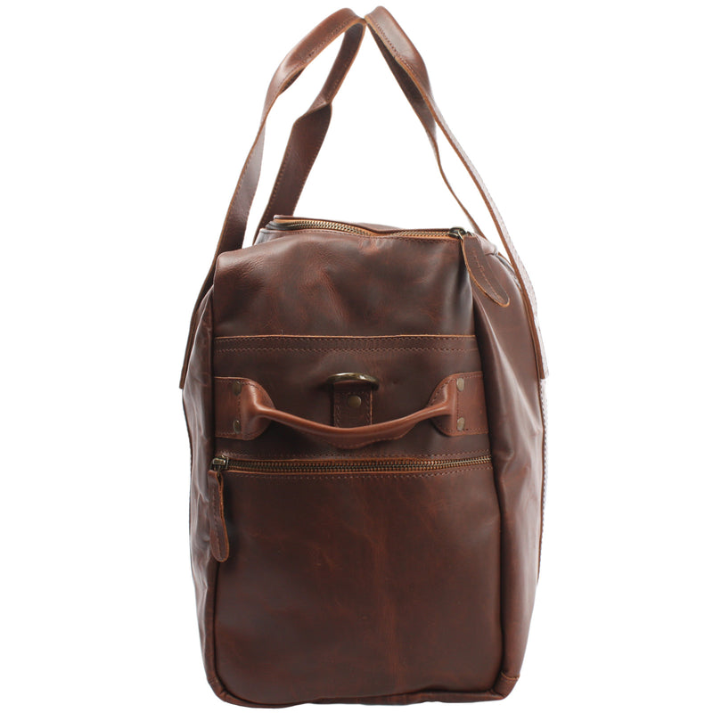 Leconi Weekender Sporttasche Reisetasche Ledertasche Damen Herren Leder braun LE2014 Günstig kaufen