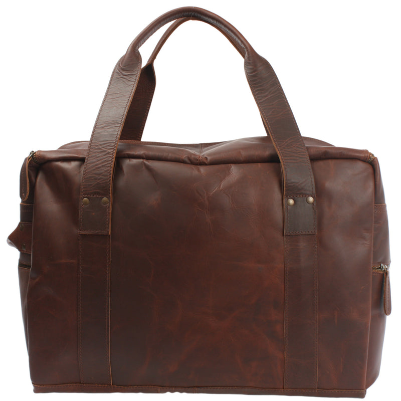 Leconi Weekender Sporttasche Reisetasche Ledertasche Damen Herren Leder braun LE2014 Günstig kaufen
