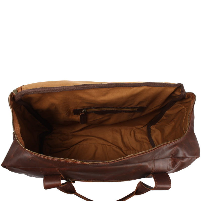 Leconi Weekender Sporttasche Reisetasche Ledertasche Damen Herren Leder braun LE2014 Günstig kaufen