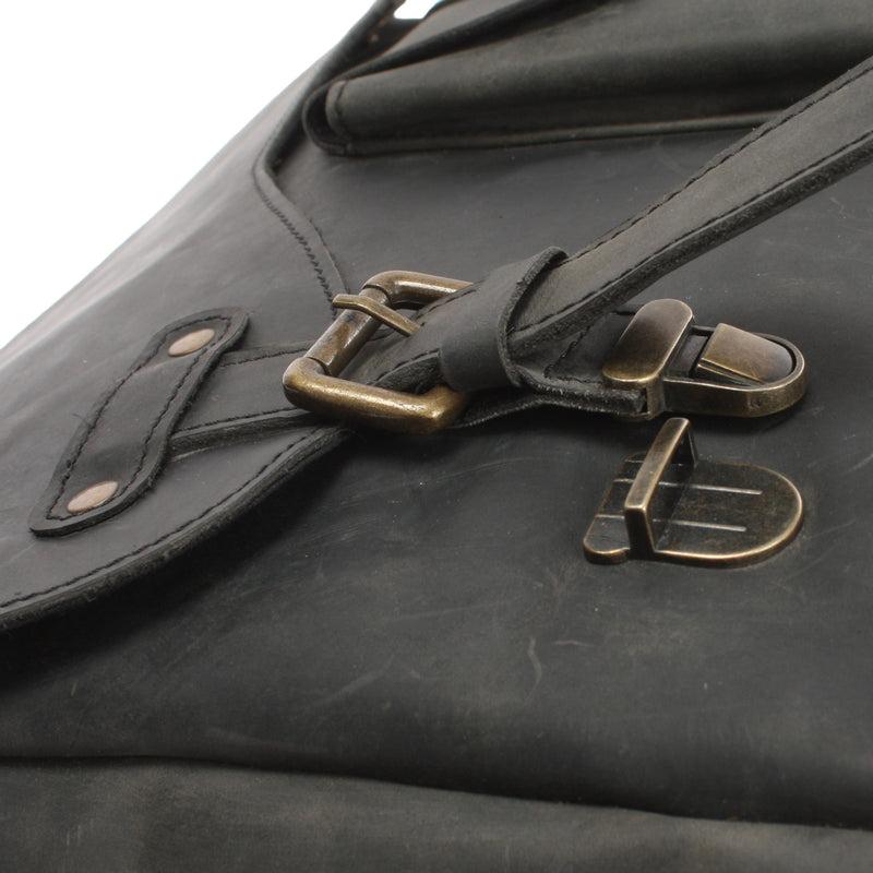 Leconi Messenger Bag Collegetasche DIN A4 Kuriertasche Leder grau LE3032 Flash Sale