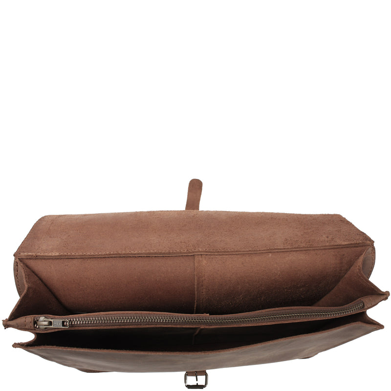 Leconi Messenger Bag Aktentasche Damen Herren Vintage Leder braun LE3020 Begrenztes Angebot