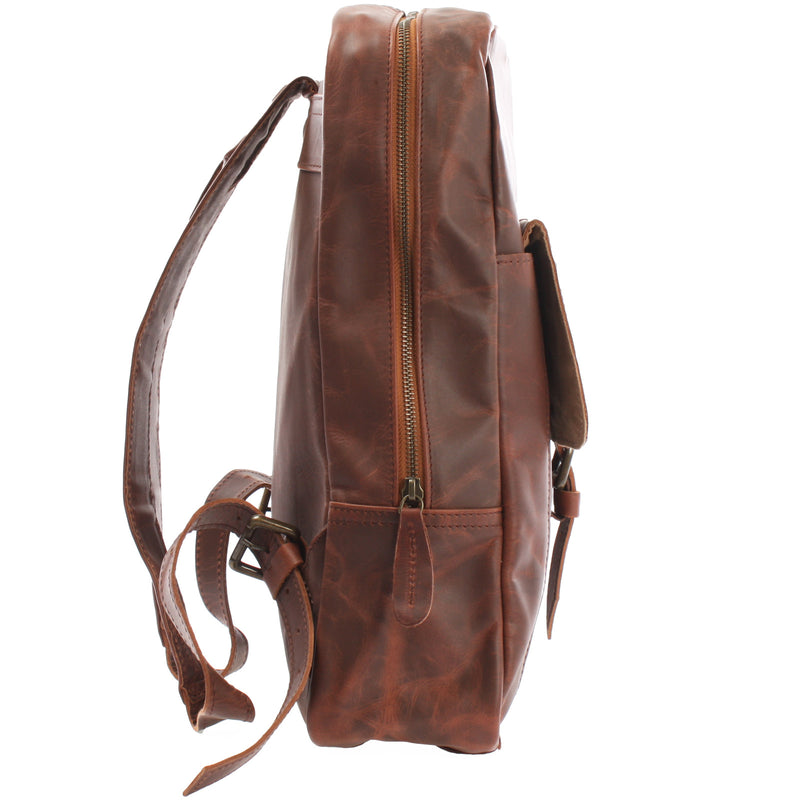Leconi Rucksack Lederrucksack Freizeitrucksack Damen Herren Leder braun LE1016 Black Friday