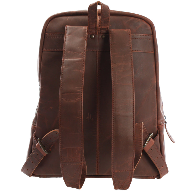 Leconi Rucksack Lederrucksack Freizeitrucksack Damen Herren Leder braun LE1016 Black Friday