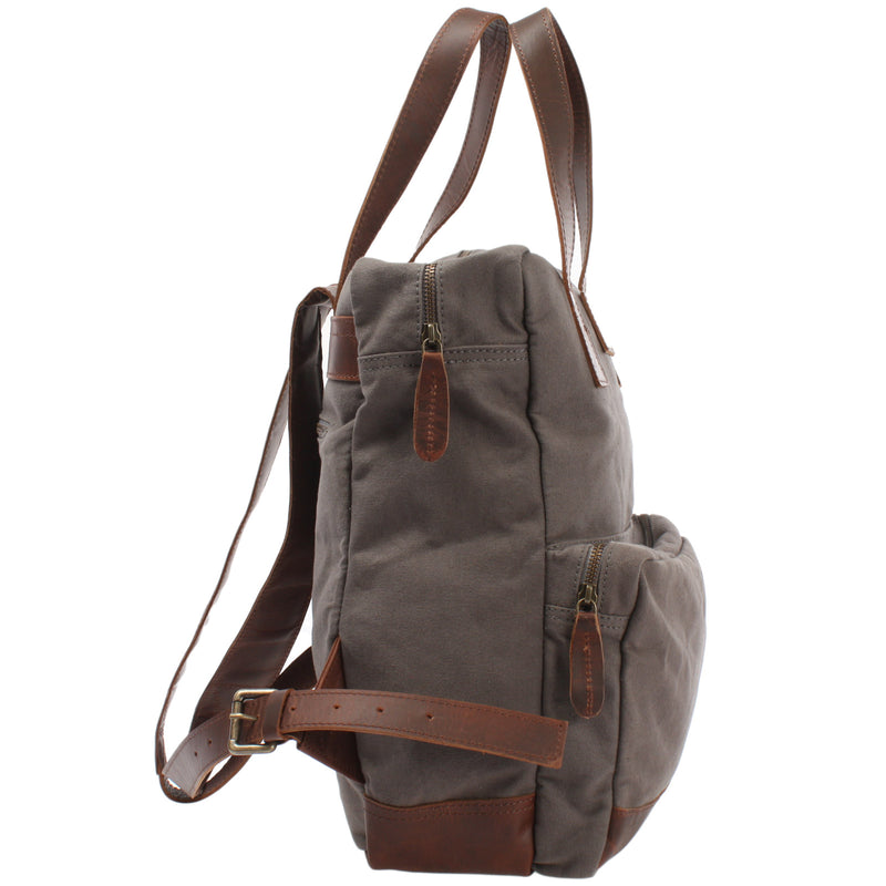 Leconi Canvasrucksack Freizeitrucksack Damen Herren DIN A4 Canvas grau LE1019 Cyber Monday