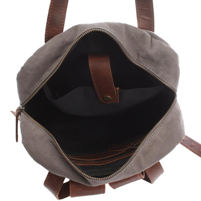 Leconi Canvasrucksack Freizeitrucksack Damen Herren DIN A4 Canvas grau LE1019 Cyber Monday