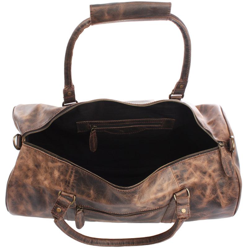 Leconi Weekender Reisetasche Sporttasche vintage Leder schlamm LE2004 Weihnachtsangebot