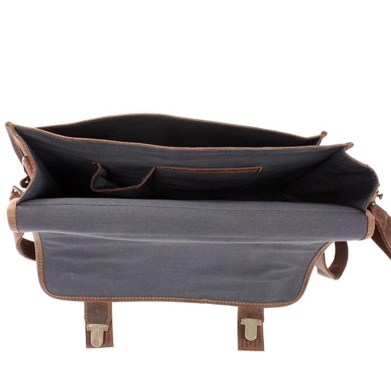 Leconi Aktentasche Lehrertasche Businesstasche Damen Herren Leder braun LE3043 Valentinstagsangebot