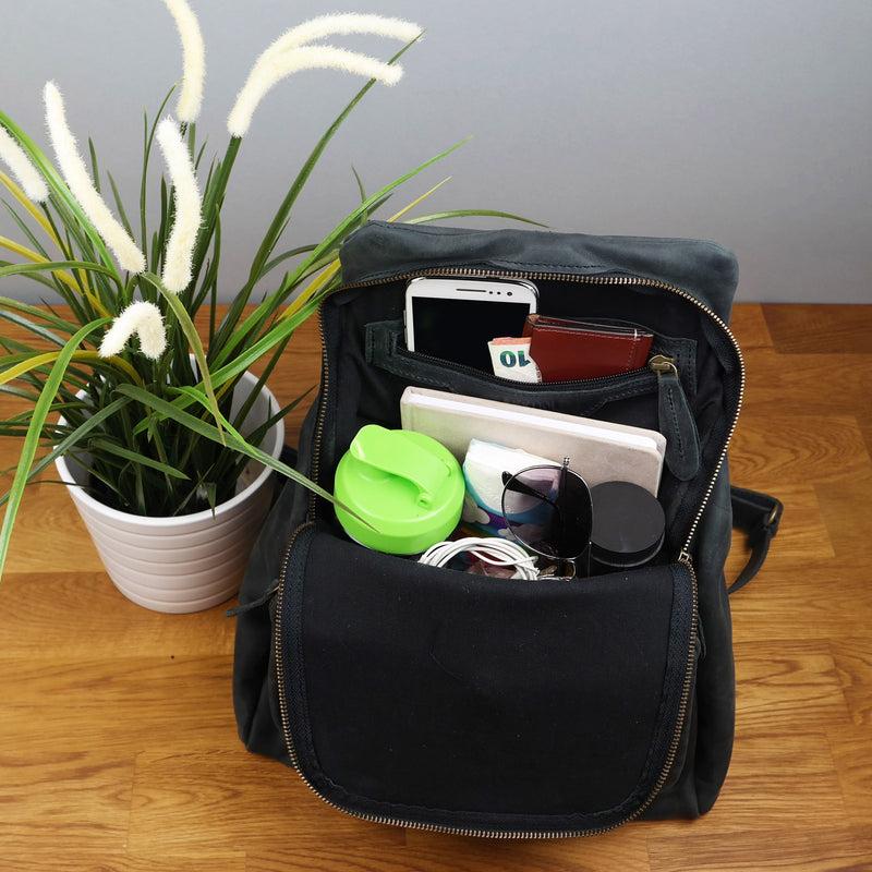 Leconi Rucksack Freizeitrucksack vintage Lederrucksack Damen Herren Leder grau LE1008 Zeitlich begrenztes Angebot