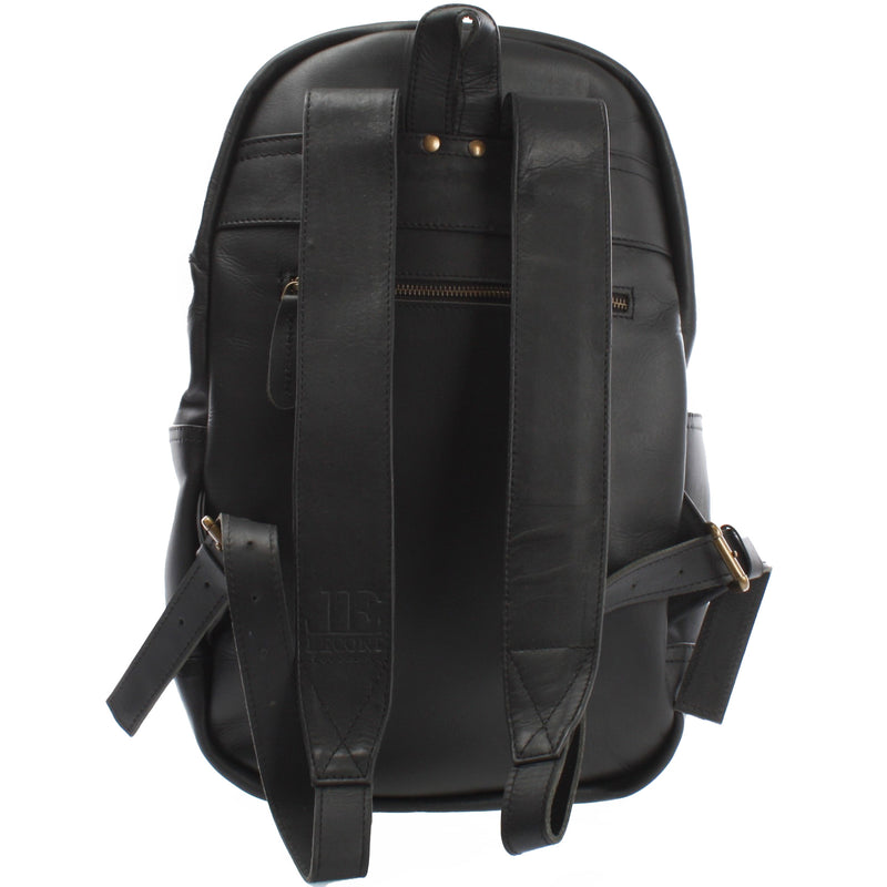Leconi Rucksack Lederrucksack Freizeitrucksack Damen Herren Leder schwarz LE1009 Tägliche Deals