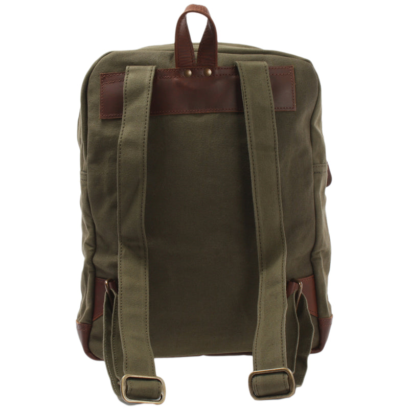 Leconi Freizeitrucksack Lederrucksack Sportrucksack Leder Canvas grün LE1015 Riesige Ersparnisse