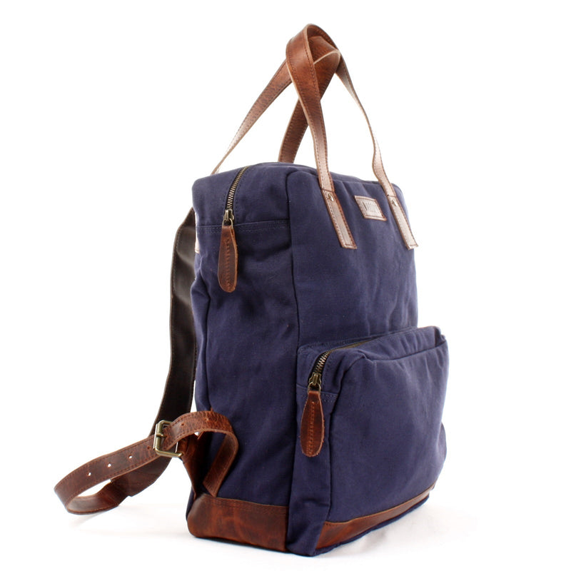 Leconi Canvasrucksack Freizeitrucksack Damen Herren DIN A4 Canvas navy LE1019 Tiefpreis