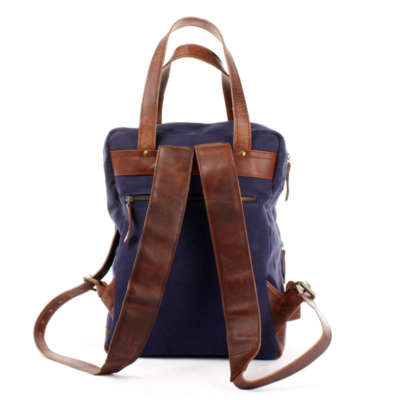 Leconi Canvasrucksack Freizeitrucksack Damen Herren DIN A4 Canvas navy LE1019 Tiefpreis