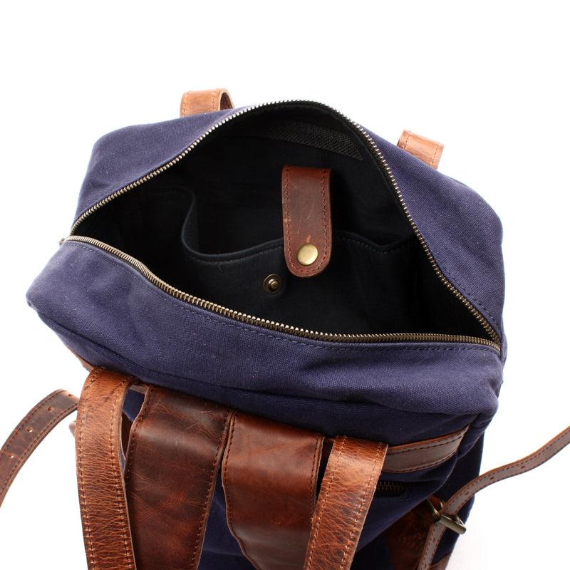 Leconi Canvasrucksack Freizeitrucksack Damen Herren DIN A4 Canvas navy LE1019 Tiefpreis
