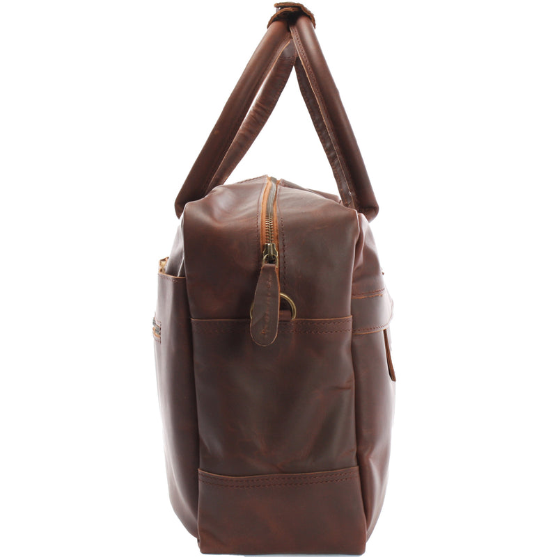 Leconi Handgepäck Arbeitstasche Ledertasche Damen Herren Leder braun LE2007 Kostenlose Rückgabe