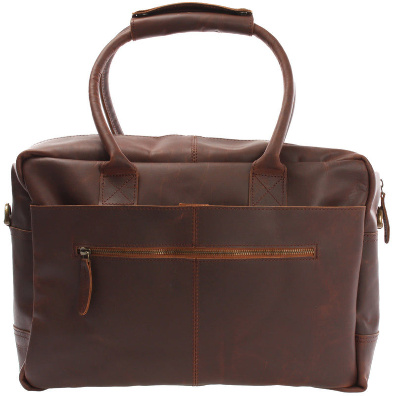 Leconi Handgepäck Arbeitstasche Ledertasche Damen Herren Leder braun LE2007 Kostenlose Rückgabe