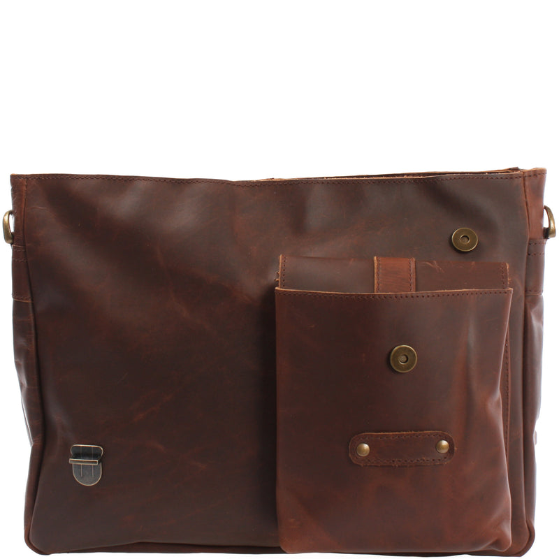 Leconi Messenger Bag Collegetasche DIN A4 Kuriertasche Leder braun LE3032 Letzte 2 Tage