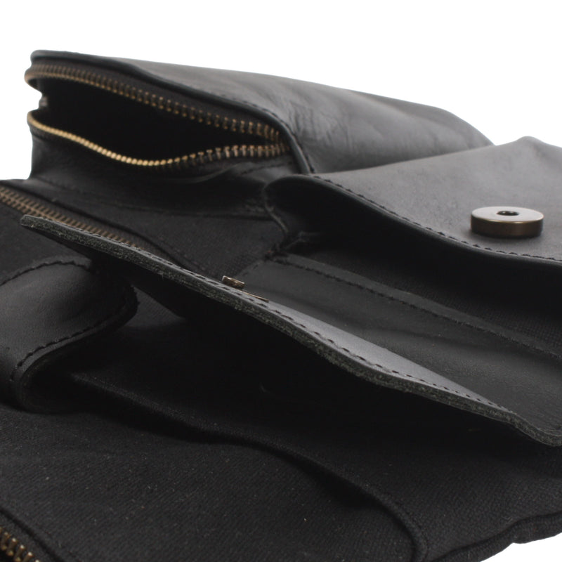 Leconi Umhängetasche Schultertasche Damen Herren Used Look Leder Canvas schwarz LE3011 Bis zu 50% Rabatt