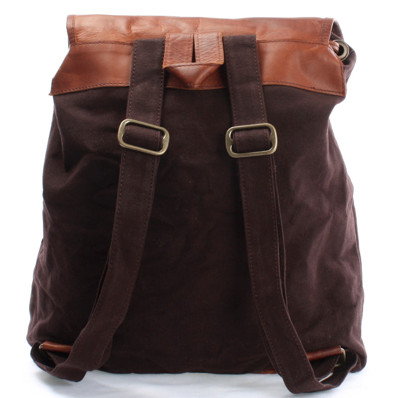 Leconi Rucksack Freizeitrucksack Wanderrucksack Leder Canvas mokka LE1010 Bis zu 60% Rabatt