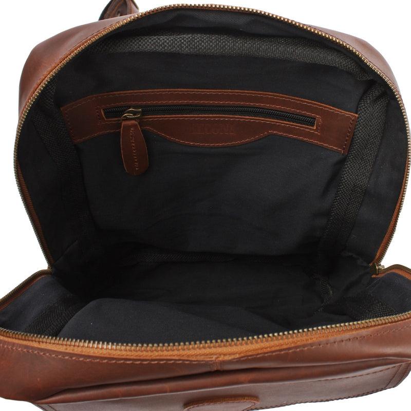 Leconi Freizeitrucksack Crossbag Rucksack Damen Herren Leder Canvas grün LE1012 Bis zu 65% Rabatt