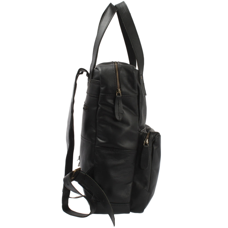 Leconi Lederrucksack Freizeitrucksack Damen Herren DIN A4 Leder schwarz LE1019 Discount Store für neue Produkte