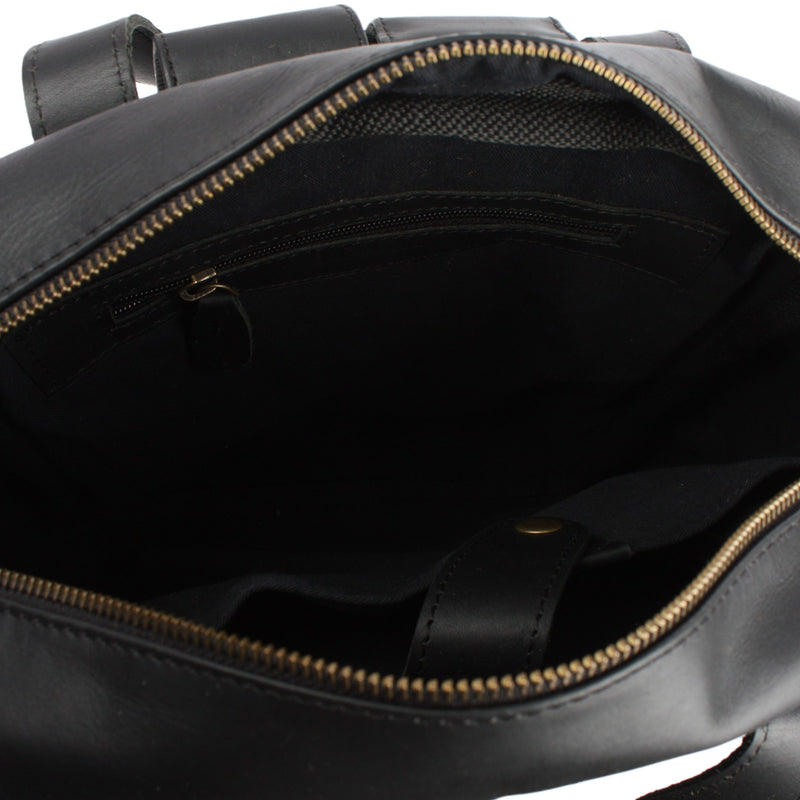 Leconi Lederrucksack Freizeitrucksack Damen Herren DIN A4 Leder schwarz LE1019 Discount Store für neue Produkte