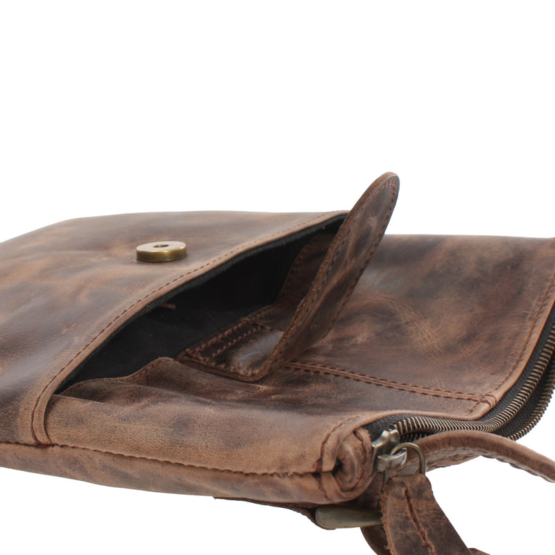 Leconi kleine Umhängetasche Damentasche Herrentasche Ledertasche schlamm LE3060 Clearance-Verkauf