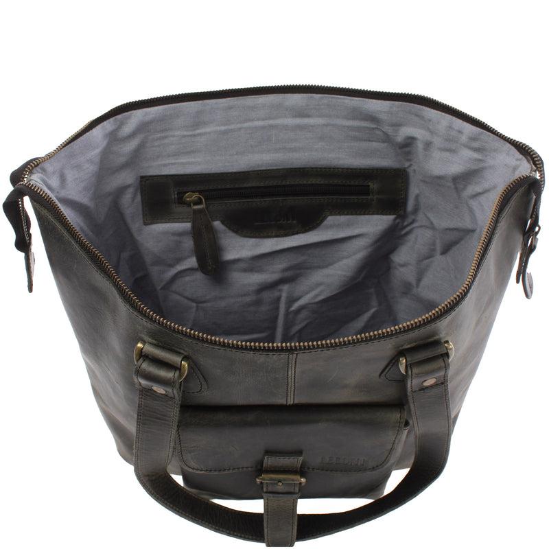 Leconi Schultertasche Damentasche Handtasche Leder grau LE0052 Begrenzt auf 3 Tage